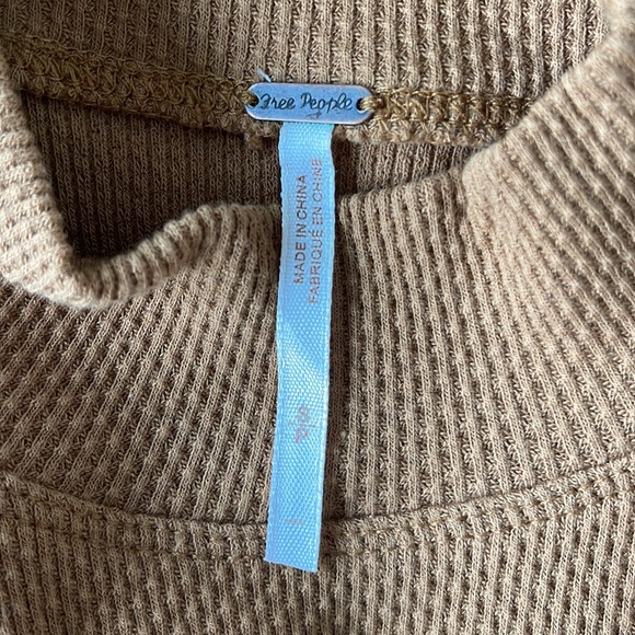 Free People Waffle Thermal Sweater Sleeve Top - Picture 3 of 5